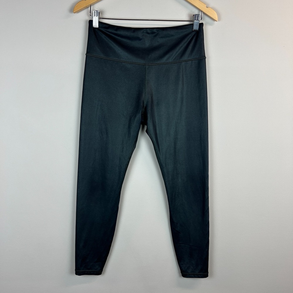 Athleta Elation‎ Ultra High Rise Tight Leggings Womens Medium Green Shimmer Yoga